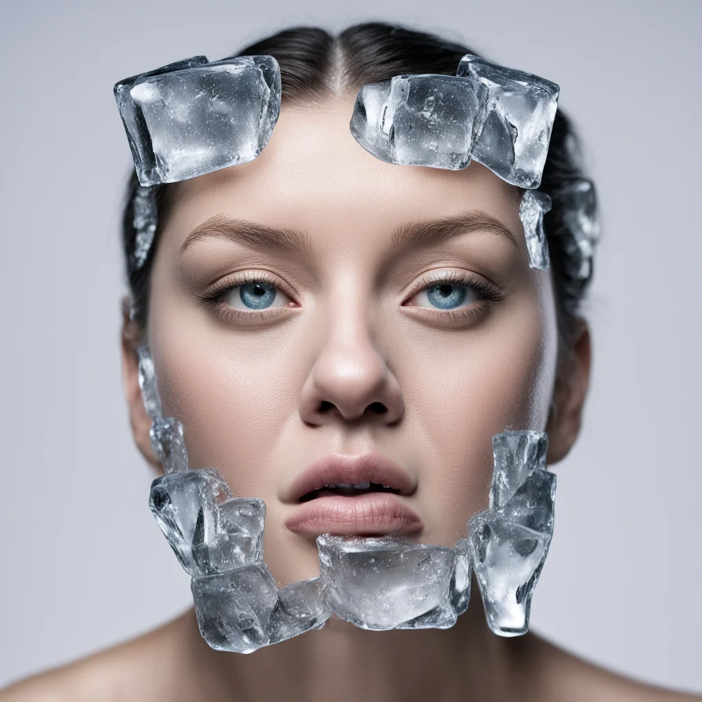 aiice cubes face as a woman