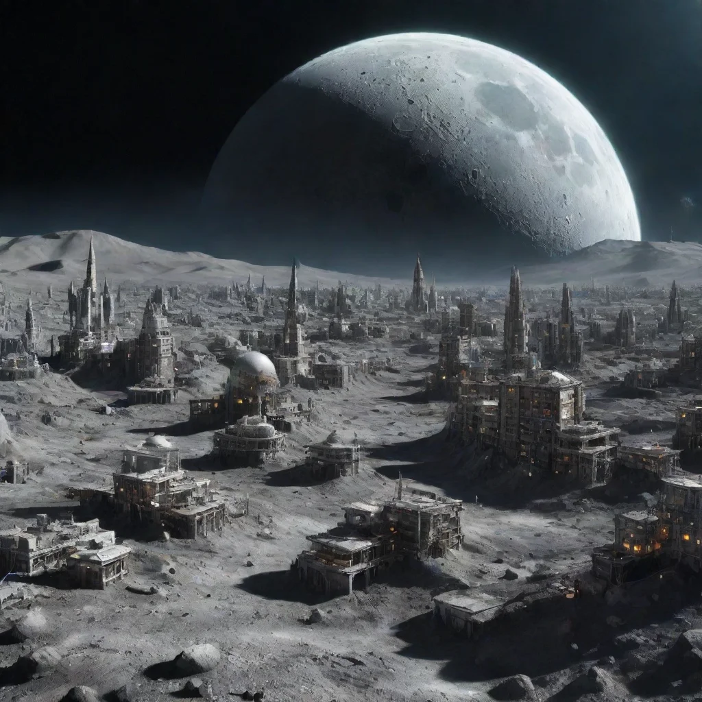 aiimaginational city on moon