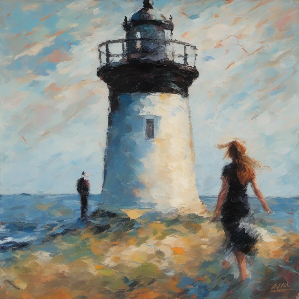 aiimpressionist lighthouse with person breaking free