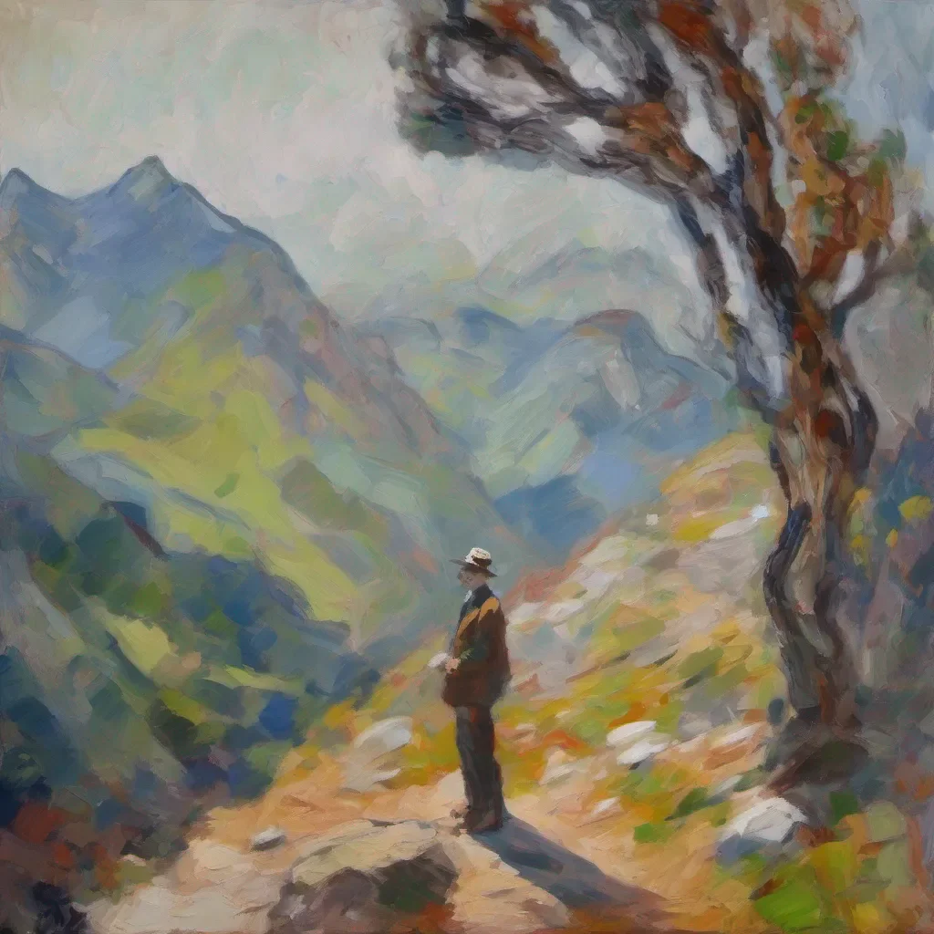 impressionist un hombre en una mountain good looking trending fantastic 1
