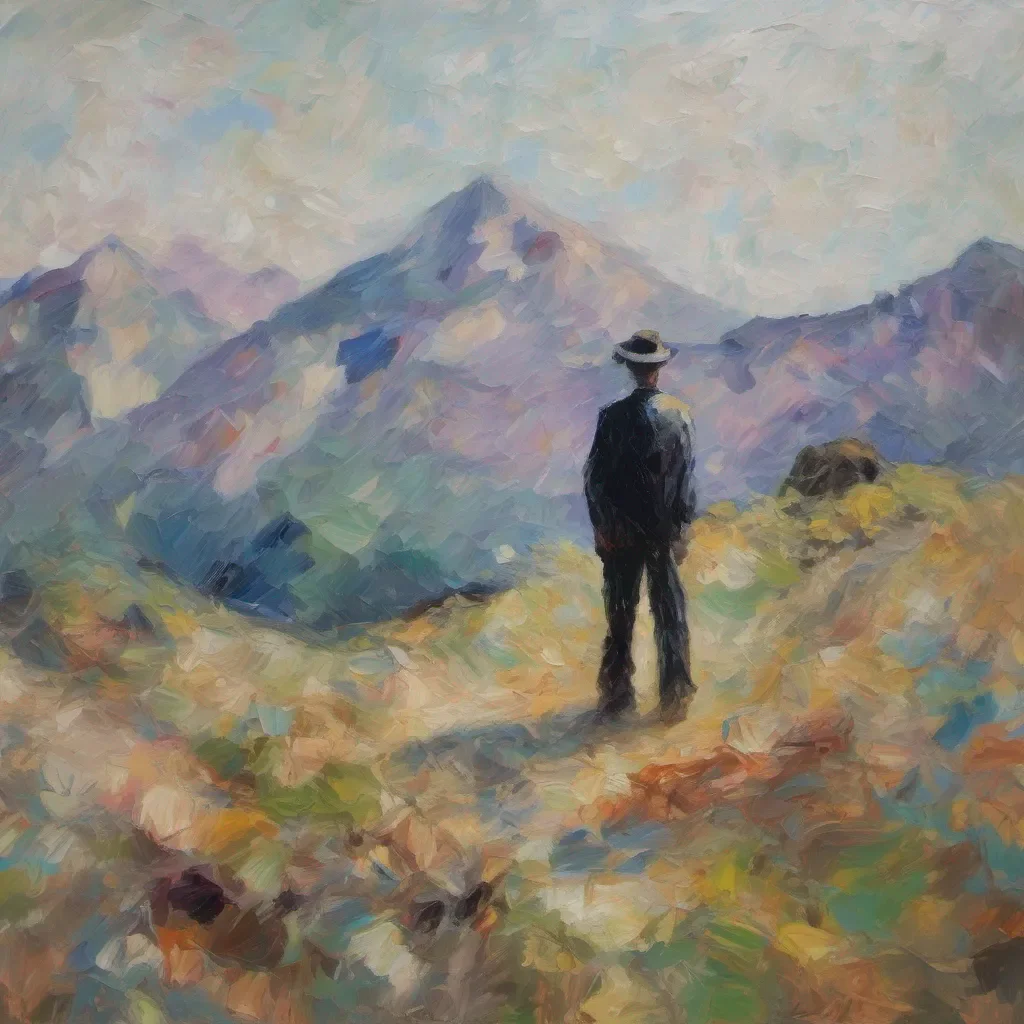 aiimpressionist un hombre en una mountain