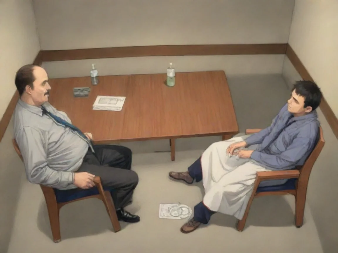 aiin the style of Anime interrogation interview  artistic style 1