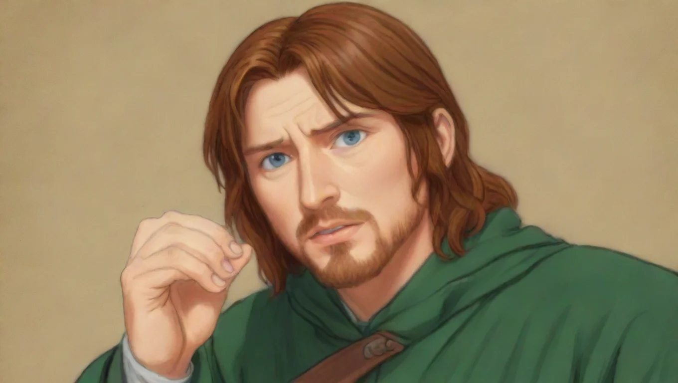 aiin the style of epic anime guy lord of the rings boromir stylized cell drawing ghibli crisp cartoon epic masculine teaching worried artistic style 1