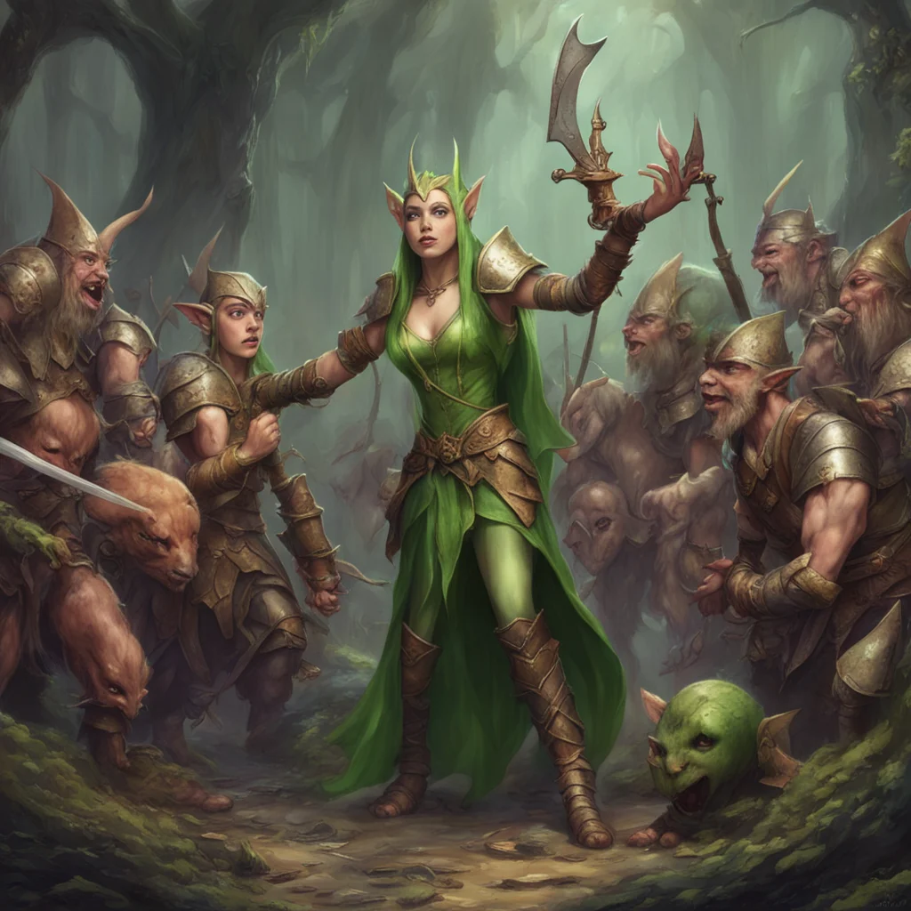 aiinjured elven warrior princess surrenders to band of goblins amazing awesome portrait 2