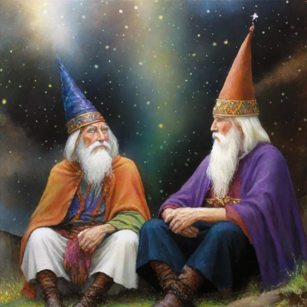 aiinspired by colorful wizards sitting two wizards epic realism colorful world fantasy lovely white beards masterpiece rendition 2