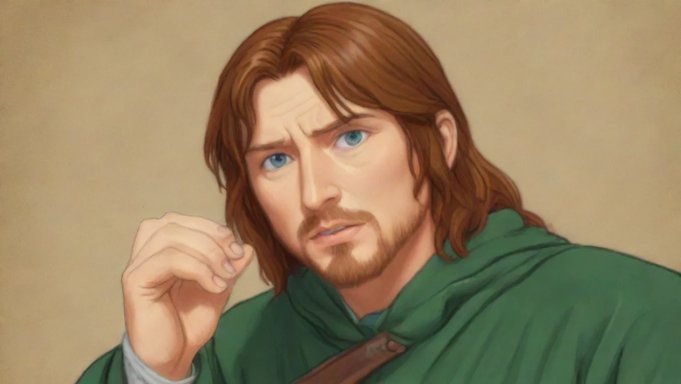 aiinspired by epic anime guy lord of the rings boromir stylized cell drawing ghibli crisp cartoon epic masculine teaching worried masterpiece rendition 2