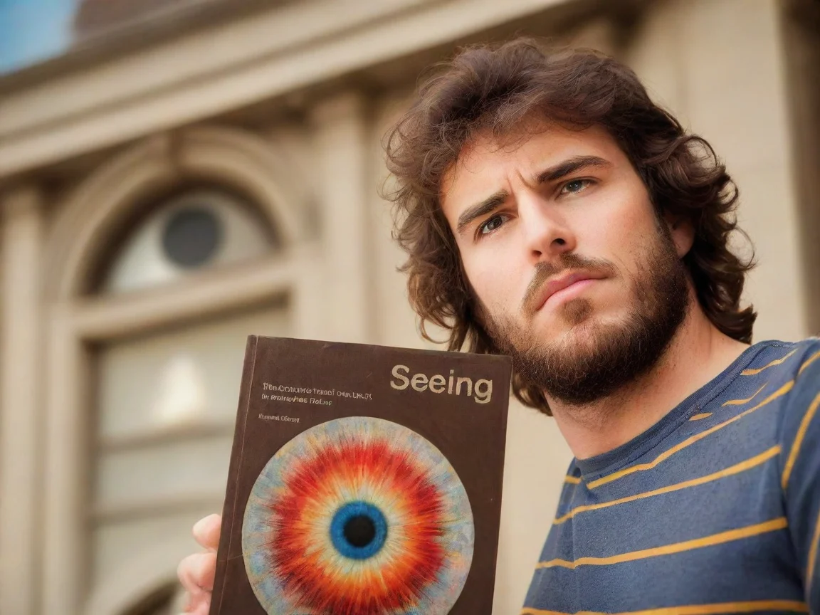 inspired by epic brown hair heroic guy holding a book that has an eye says seeing masterpiece rendition 2