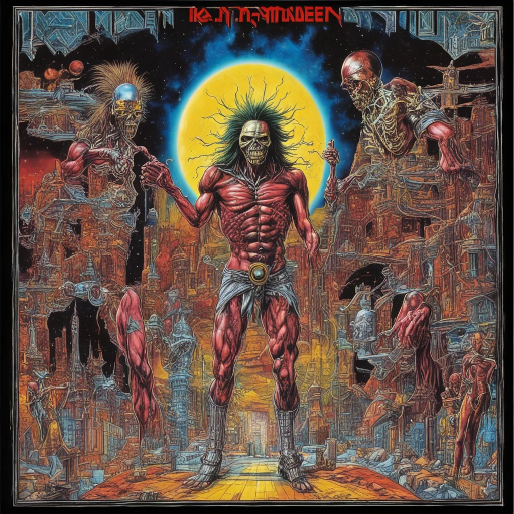 aiiron maiden somewhere in time album art  confident engaging wow artstation art 3