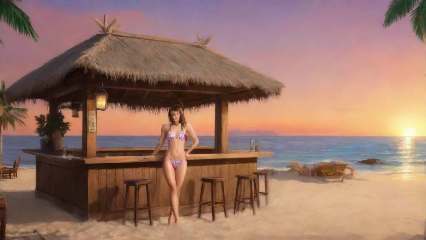 aiis a girl in swimwear at the bar