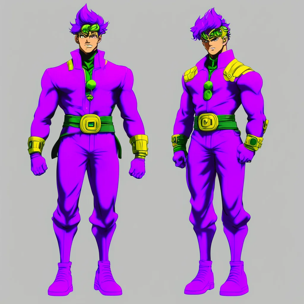 aijojo bizarre adventure style character stand with solid background  confident engaging wow artstation art 3