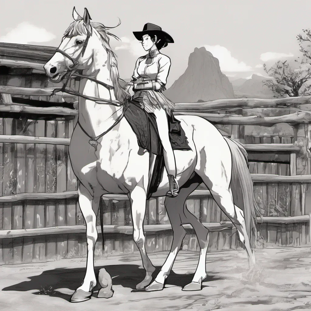 aijuri han vestida de vaquera montando un caballo  amazing awesome portrait 2