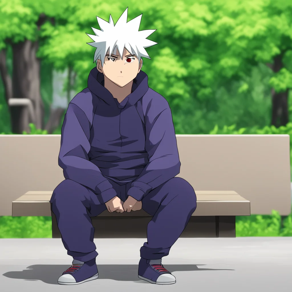 kakashi hatake sitting down on a bench amazing awesome portrait 2