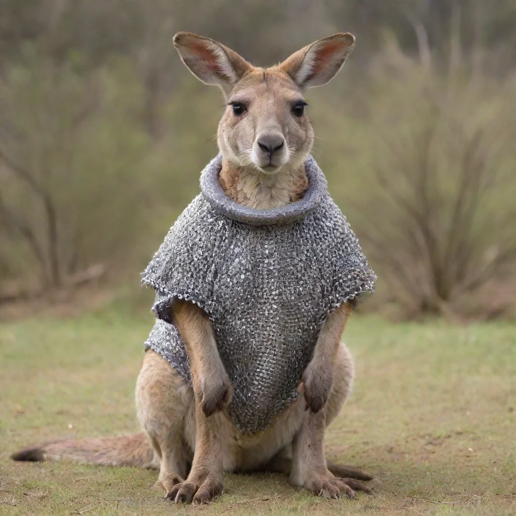 aikangaroo wearing chainmail