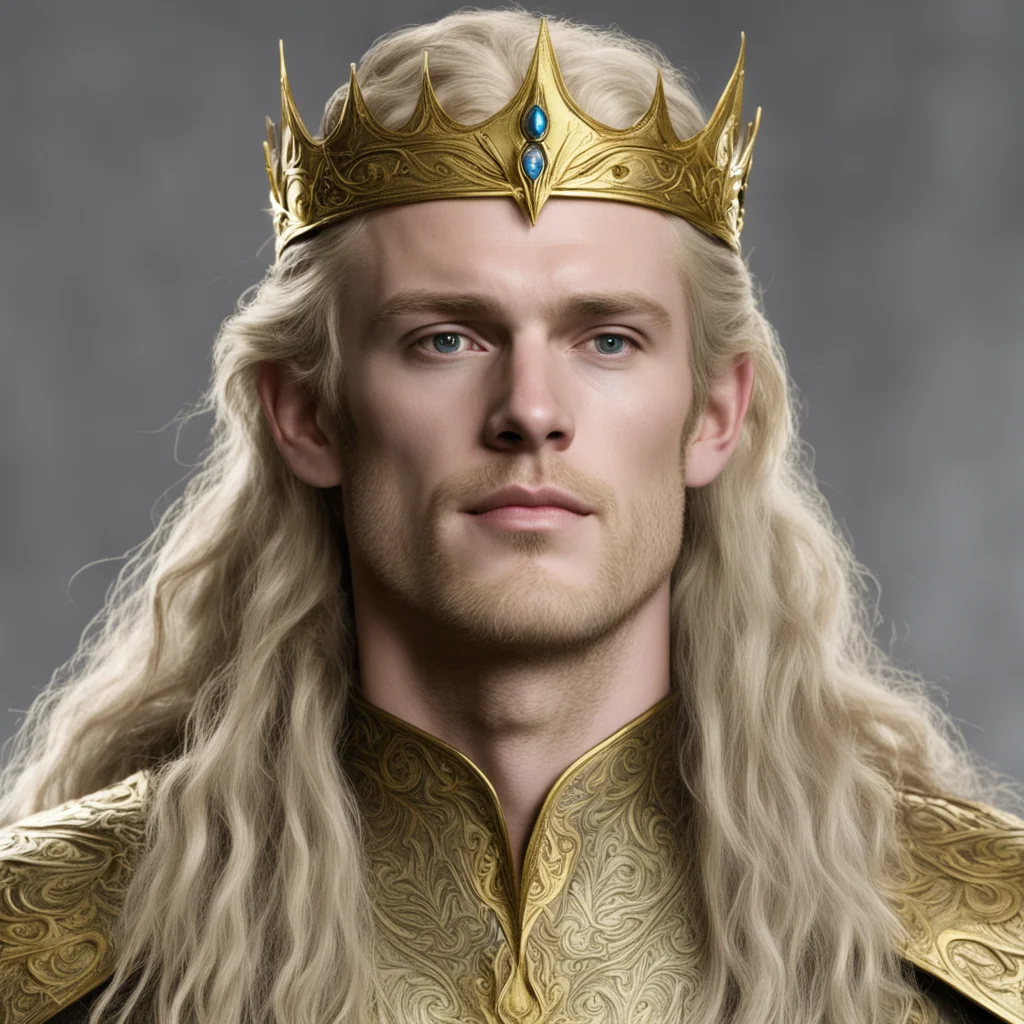 king finrod with golden elvish circlet confident engaging wow artstation art 3