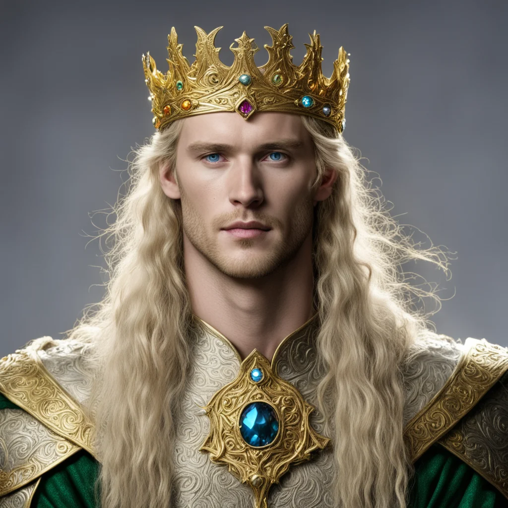 king finrod with golden elvish circlet with jewels