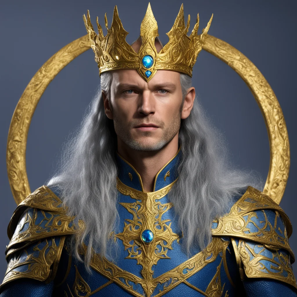 aiking gil galad with golden elvish circlet confident engaging wow artstation art 3