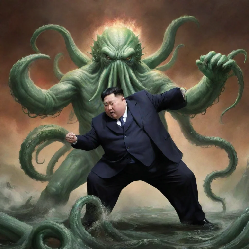aiking jong un fighting cthulu
