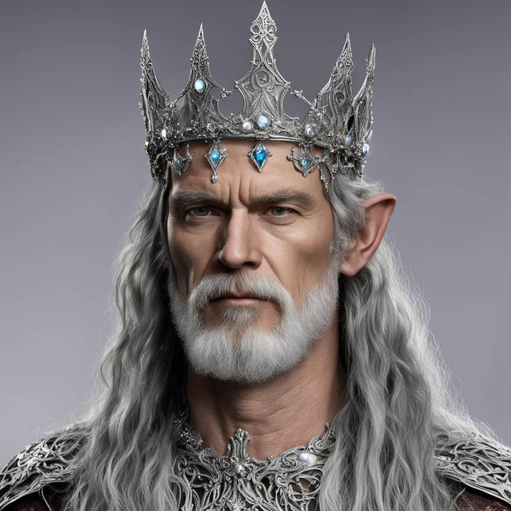 aiking oropher wearing silver elvish circlet with jewels confident engaging wow artstation art 3