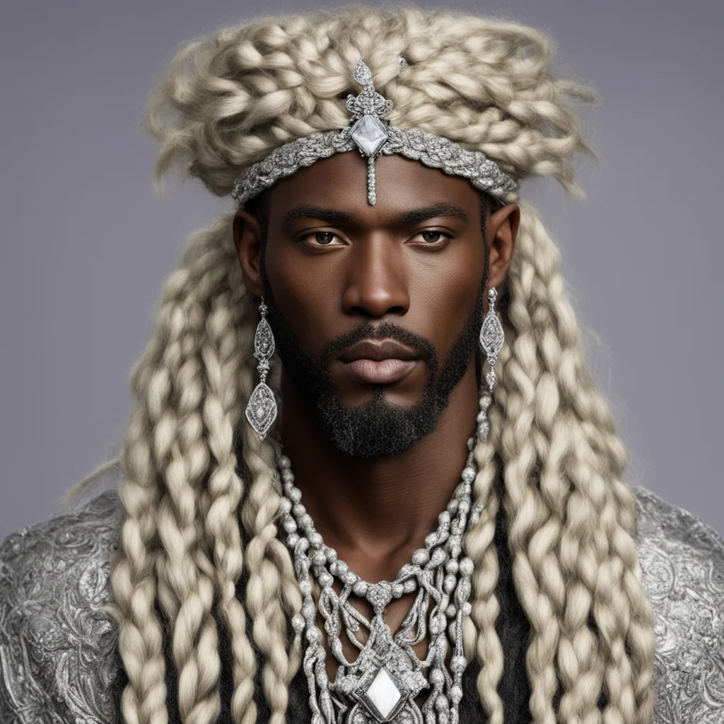 king oropher with blond hair and braids wearing silver twig and diamond berry with large center diamond amazing awesome portrait 2