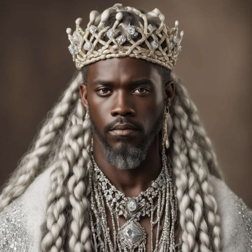 king oropher with blond hair and braids wearing silver twig and diamond berry with large center diamond confident engaging wow artstation art 3
