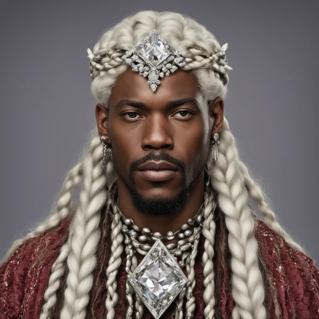 king oropher with blond hair and braids wearing silver twig and diamond berry with large center diamond good looking trending fantastic 1