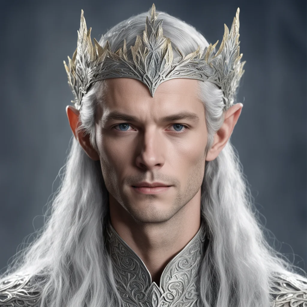 aiking thingol wearing silver leaf elvish circlet good looking trending fantastic 1