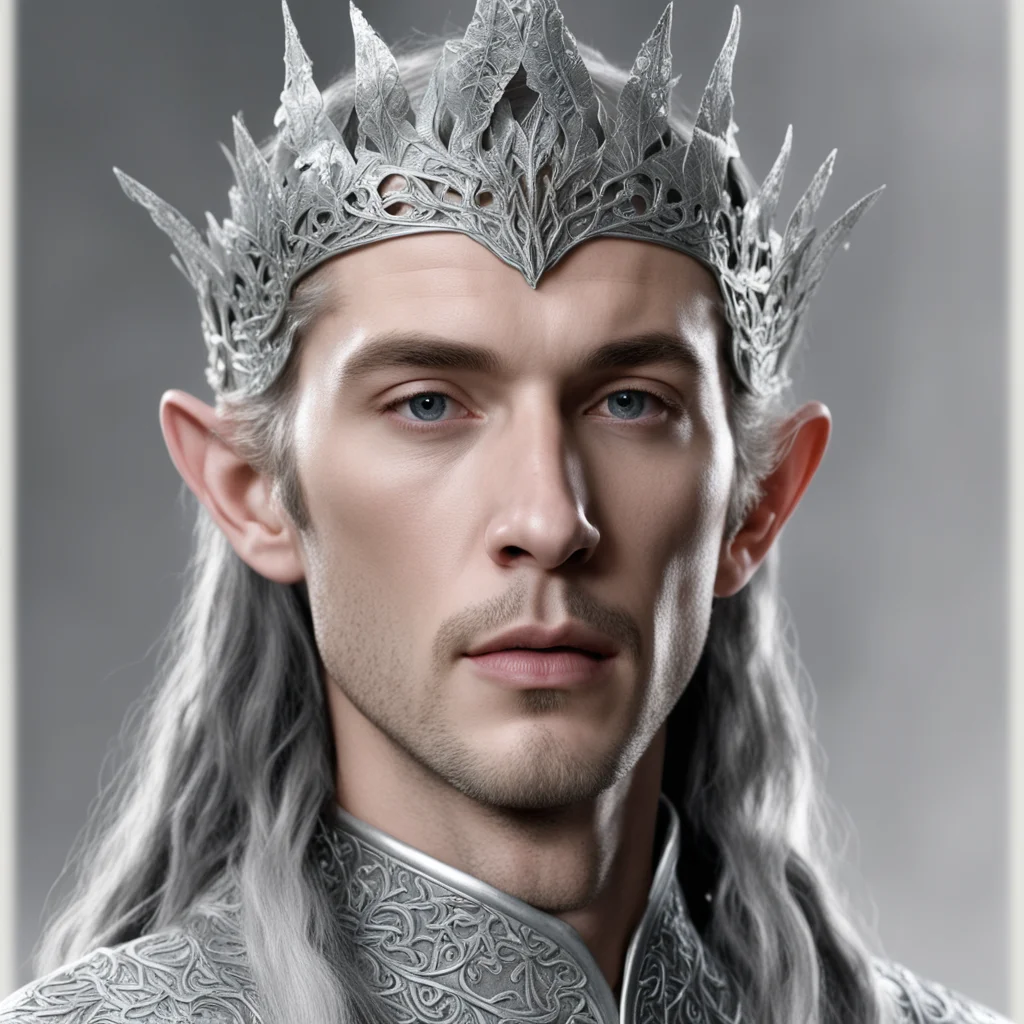 aiking thingol wearing silver leaf elvish circlet
