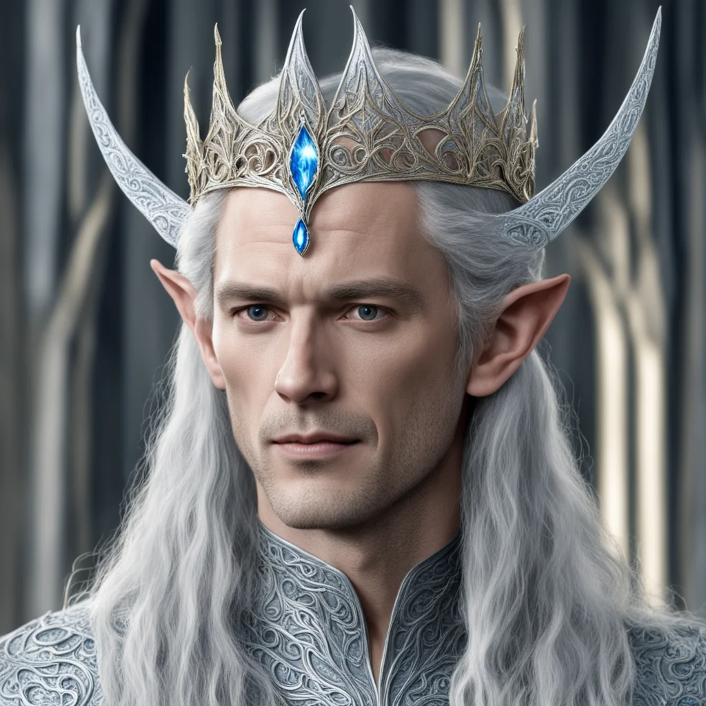 aiking thingol wearing silver sindaran elvish circlet wearing a silmaril
