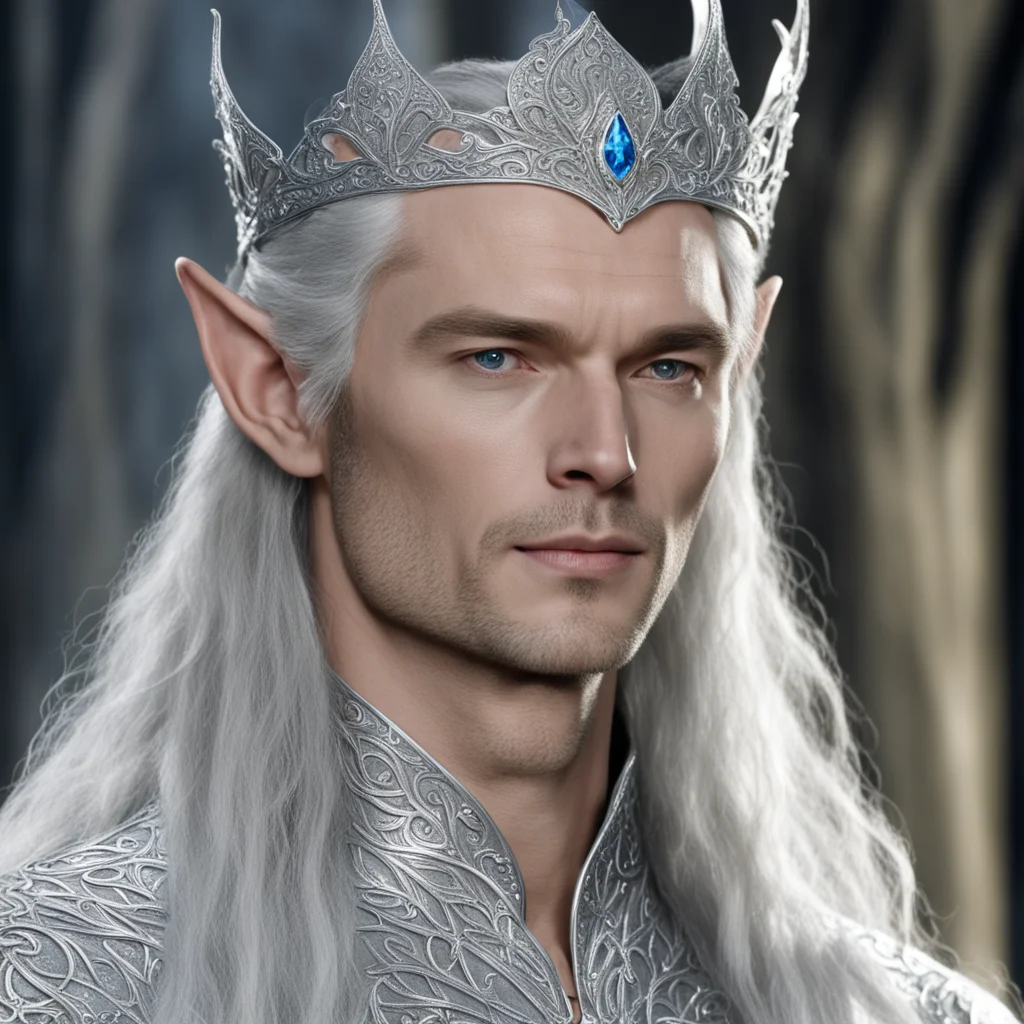 aiking thingol wearing small silver elvish circlet with diamond  amazing awesome portrait 2