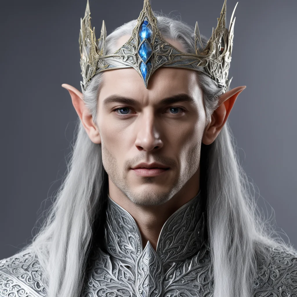 king thingol with silver elven circlet confident engaging wow artstation art 3