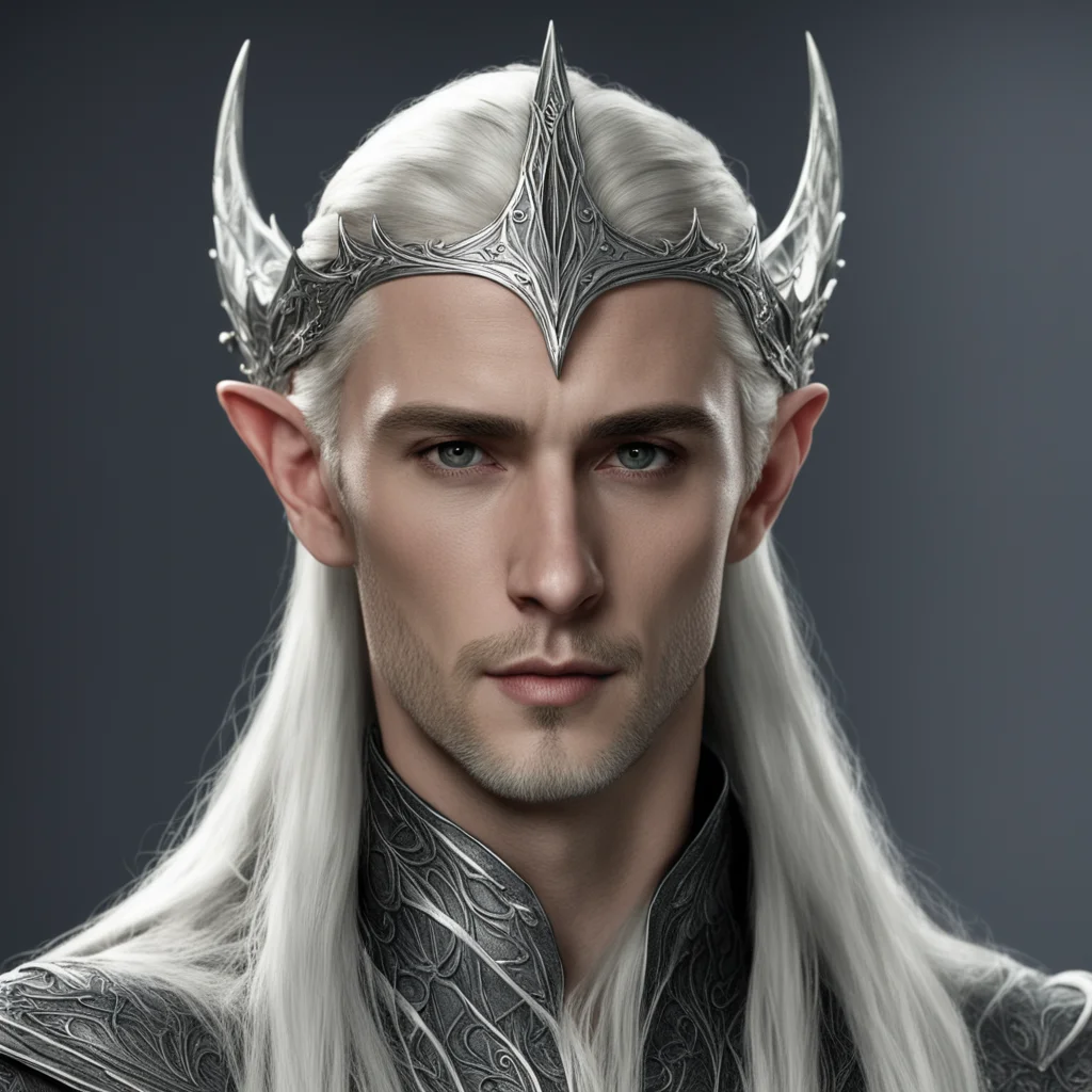 king thranduil wearing half silver elven circlet