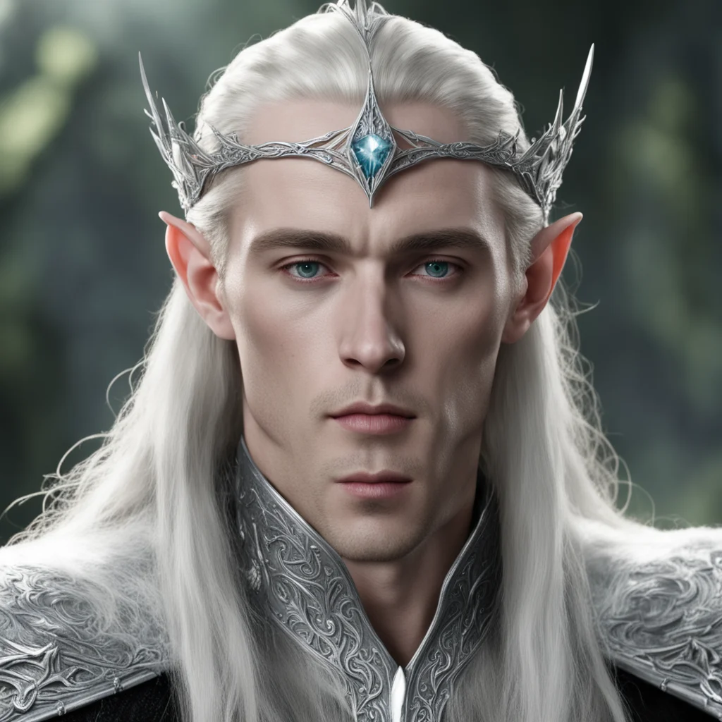 king thranduil wearing small silver elvish circlet with diamond  good looking trending fantastic 1