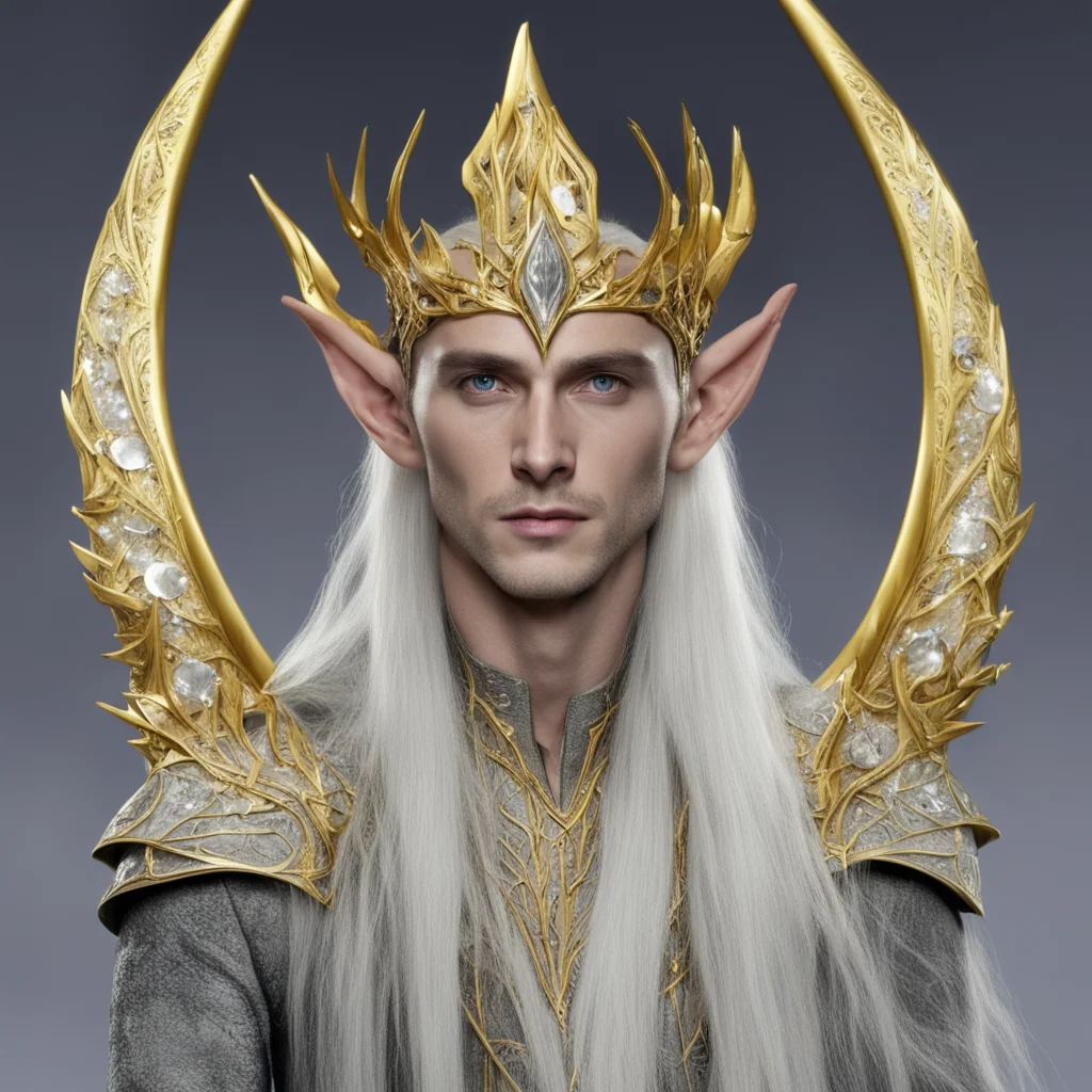 king thranduil with gold wood elf circlet with diamonds amazing awesome portrait 2