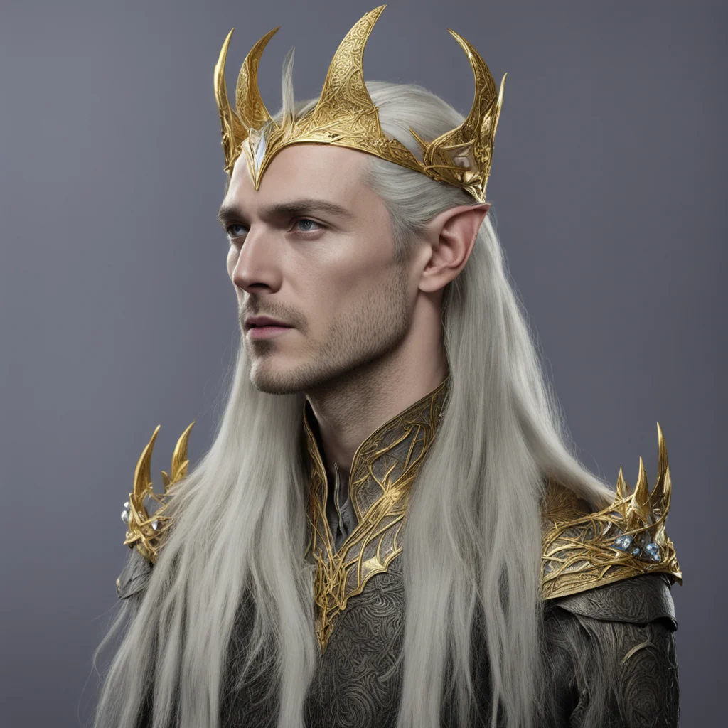 king thranduil with gold wood elf circlet with diamonds good looking trending fantastic 1