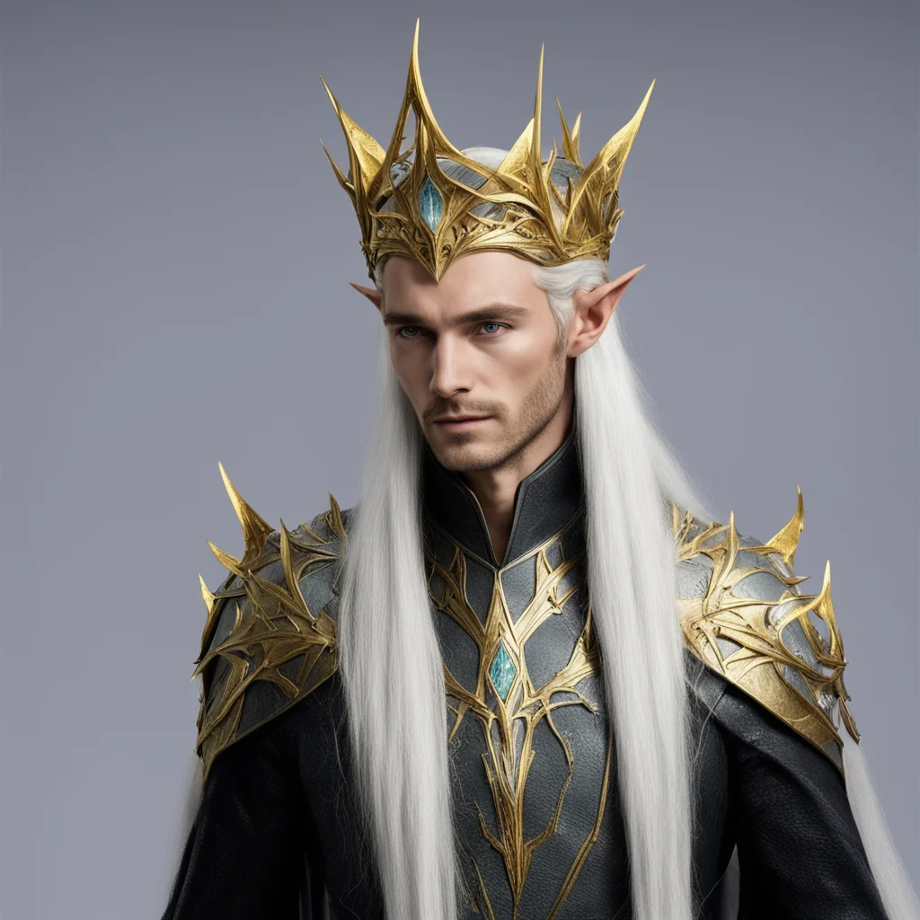 king thranduil with gold wood elf circlet with diamonds