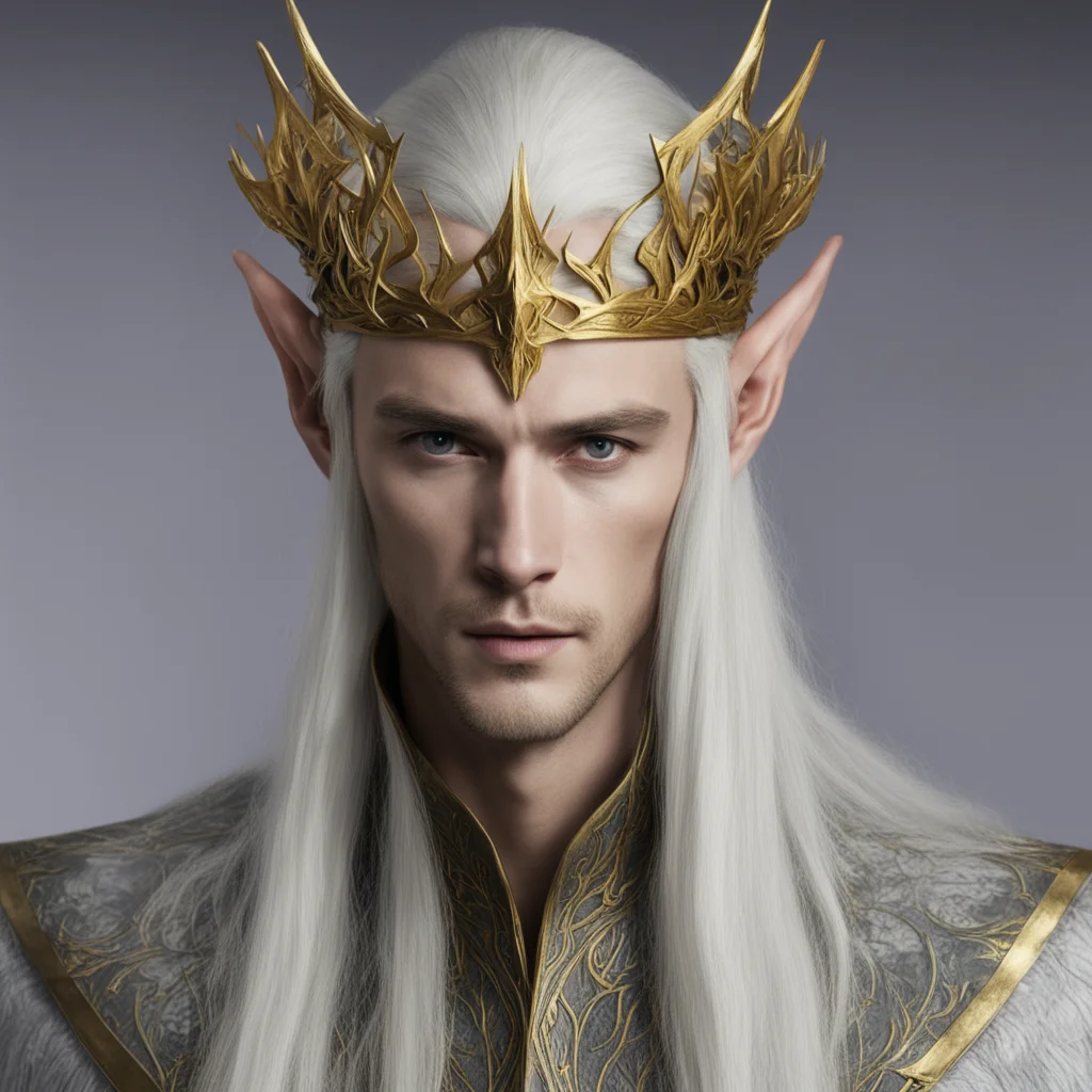 king thranduil with gold wood elf circlet