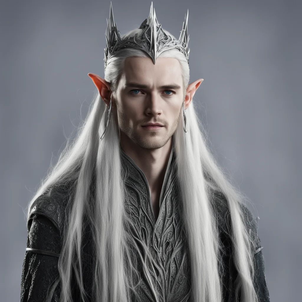 king thranduil with silver elven circlet amazing awesome portrait 2