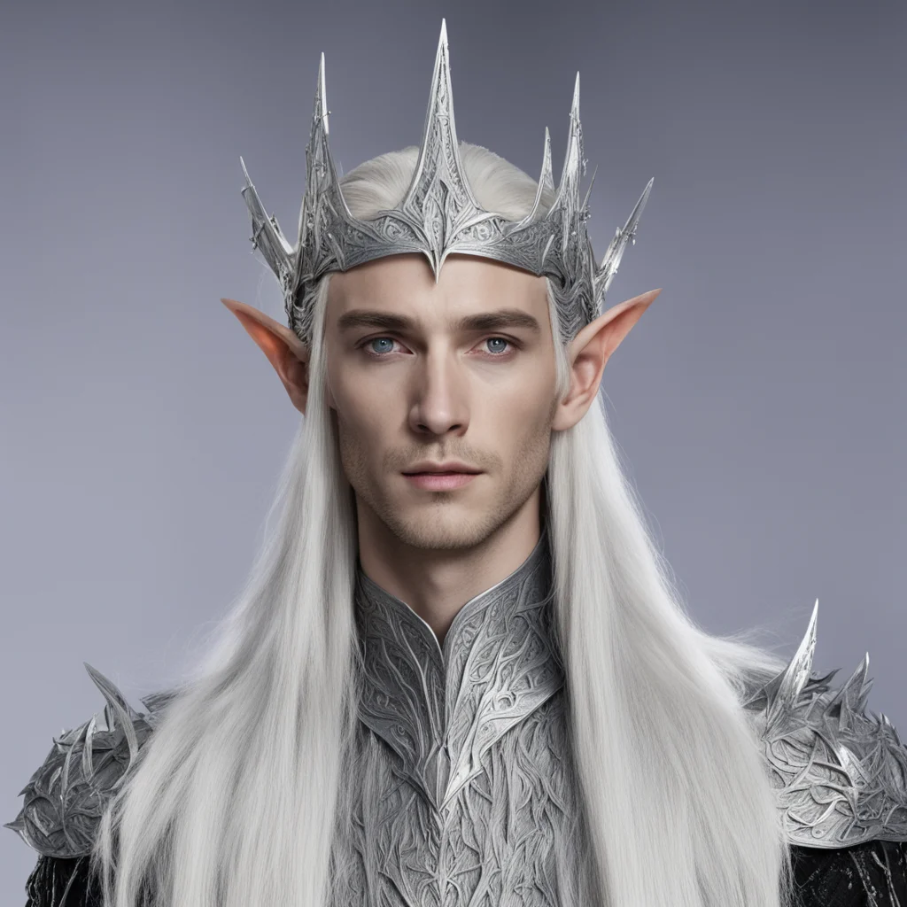 king thranduil with silver wood elf circlet with diamonds good looking trending fantastic 1