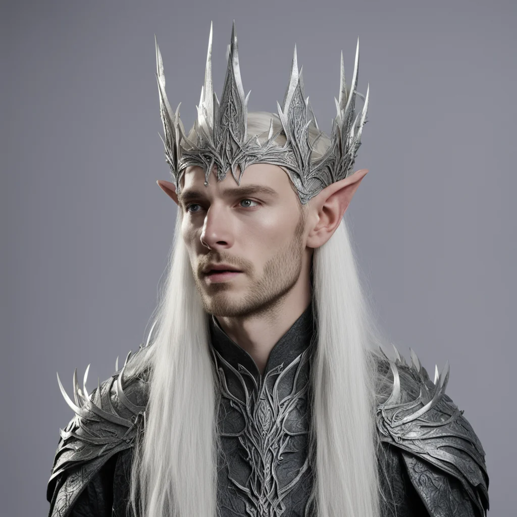 king thranduil with silver wood elf circlet with diamonds