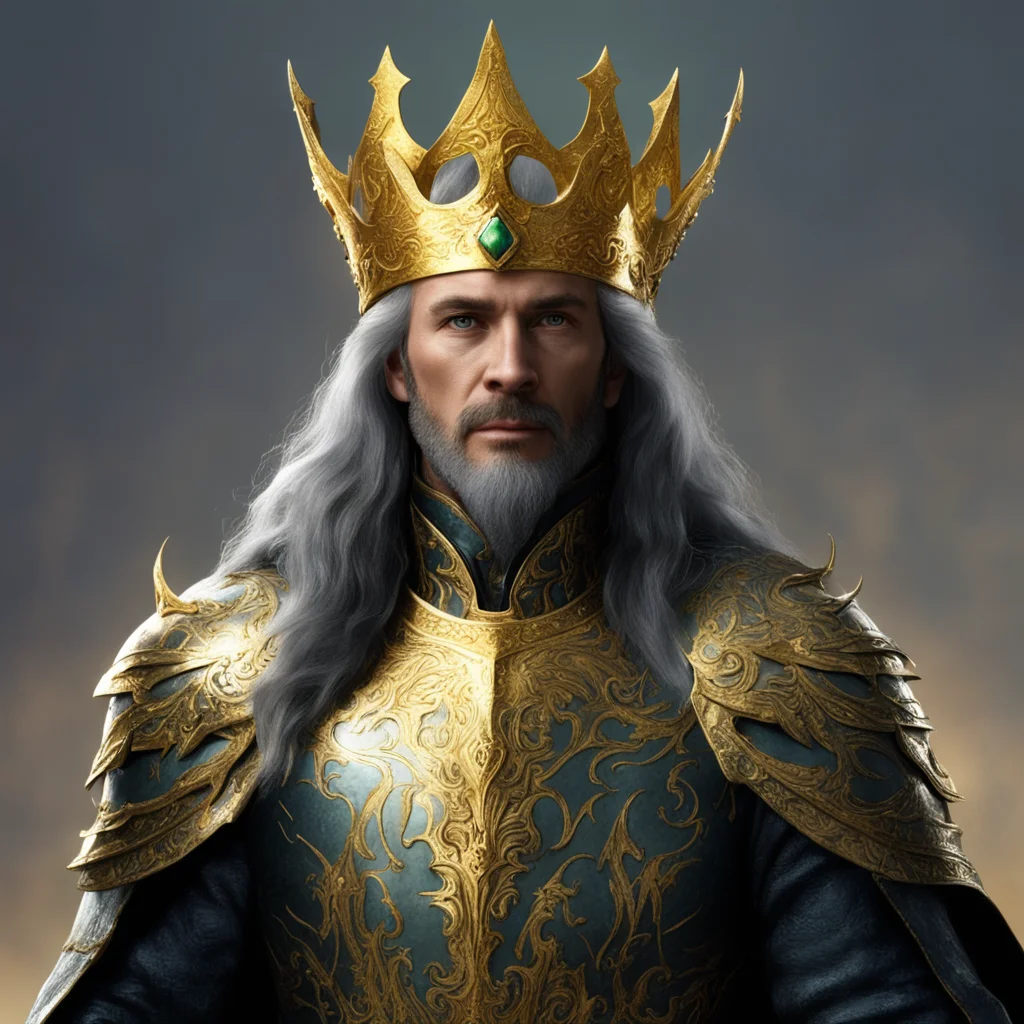 king turgon with golden elvish crown confident engaging wow artstation art 3