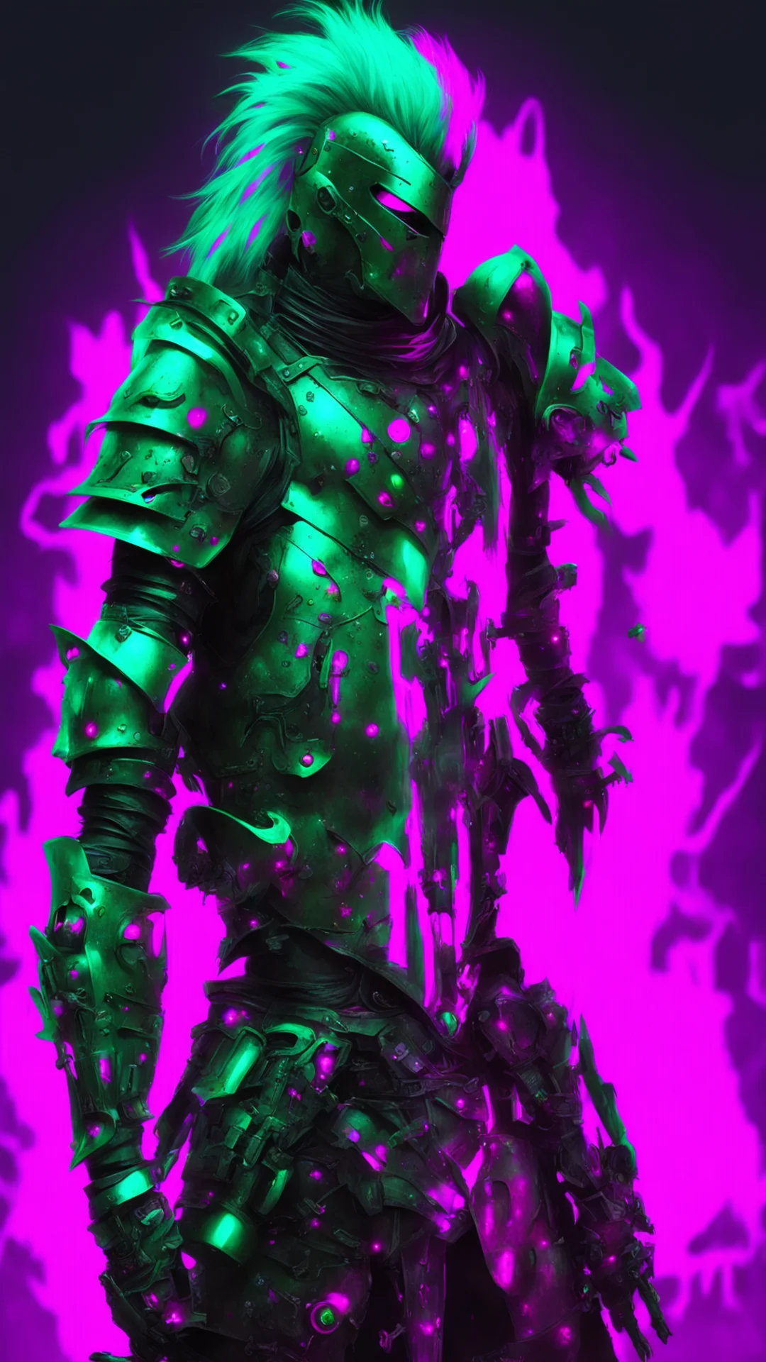 aiknight neon punk fantasy art good looking trending fantastic 1 tall