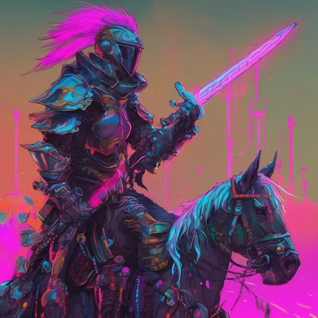 aiknight neon punk fantasy art