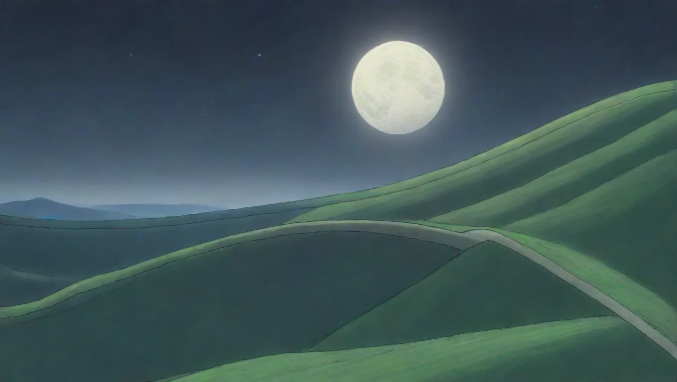 ailandscape hills creasent moon hd anime detailed cell drawing 19306f9