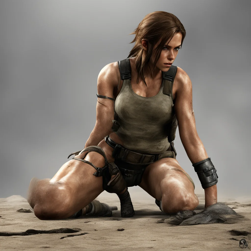 lara croft on all fours
