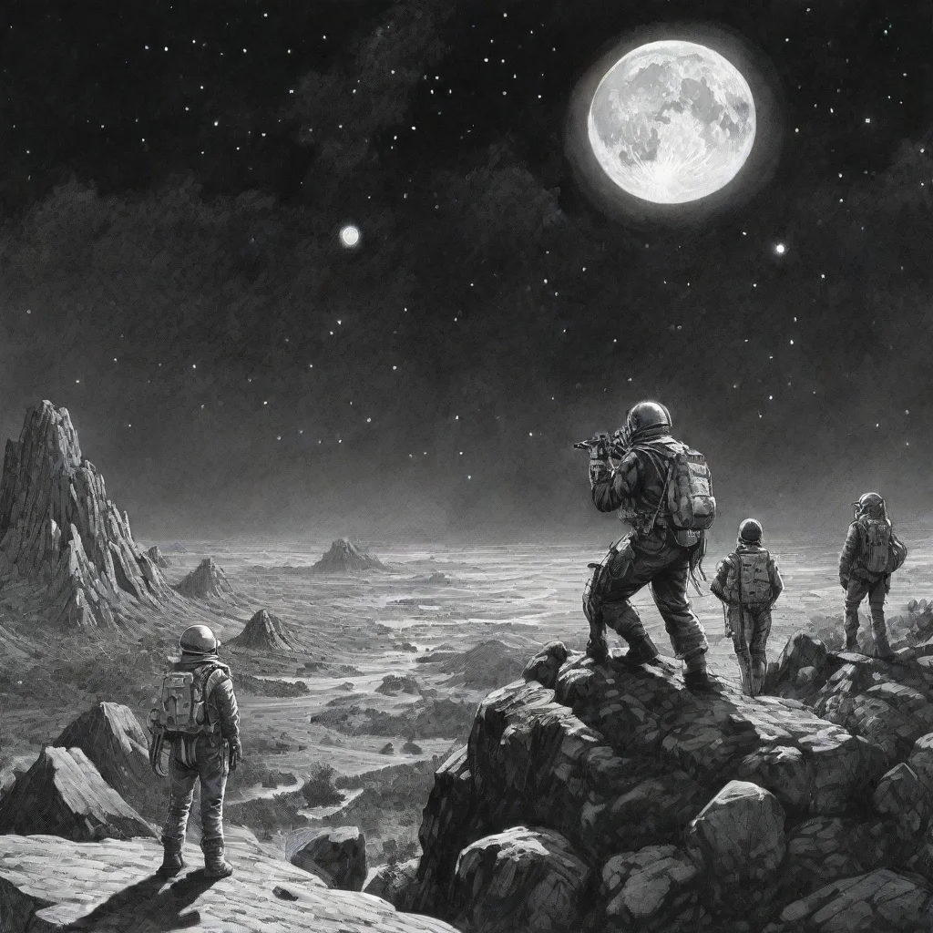 ailarry elmore planet night sky stars ink artwork