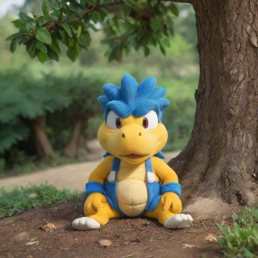 larry koopa sitting under a tree