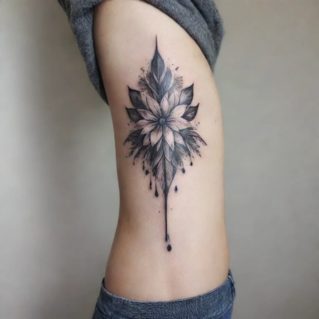 ailatvian fine line black and white tattoo
