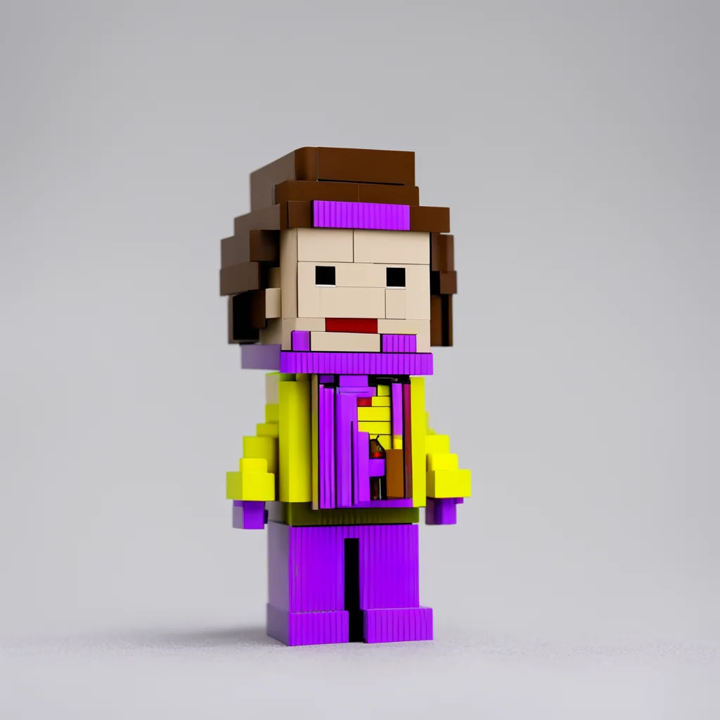ailego brickheadz model of willy wonka confident engaging wow artstation art 3