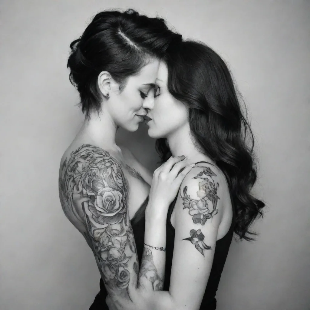 ailesbian black and white tattoo