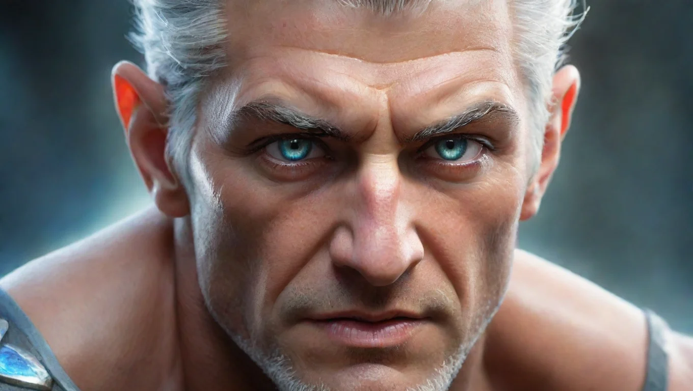 ailife force champion heroic character energetic wonderful fantasy character humble kind close up face eyes clear wow man widescreen